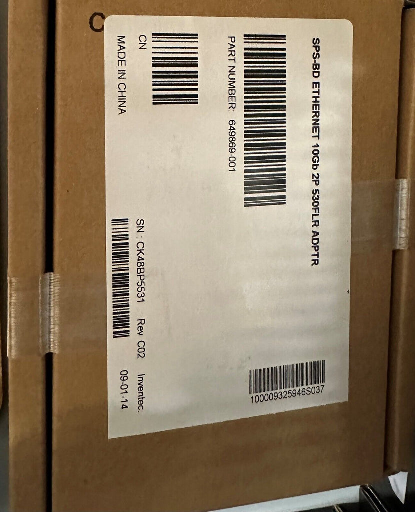 647581-B21 / 649869-001 HP Ethernet 10Gb 2-port 530FLR Adapt - Brand New Sealed
