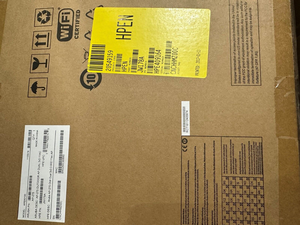 JW178A HP Aruba AP-275 Outdoor Wireless Access Point - Brand New Sealed