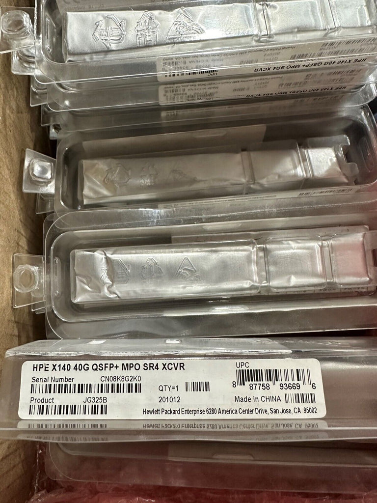 JG325B HPE X140 40G QSFP+ MPO SR4 Transceiver - Brand New Sealed