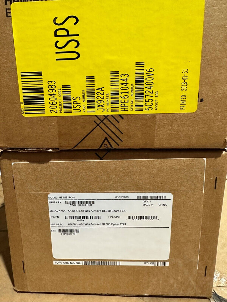 JX922A HPE Aruba Clearpass Airwave DL360 Spare PSU - Brand New Sealed