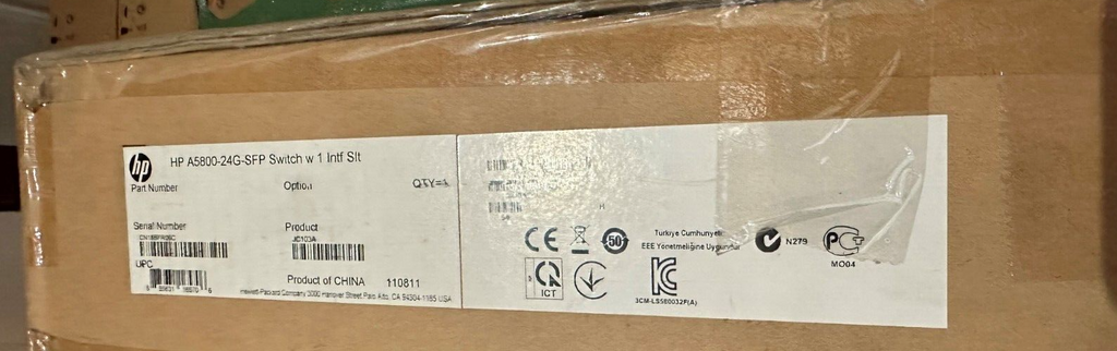 JC103A HP 5800-24G-SFP Switch - Switch - managed - 24 x Gigabi- Brand New Sealed