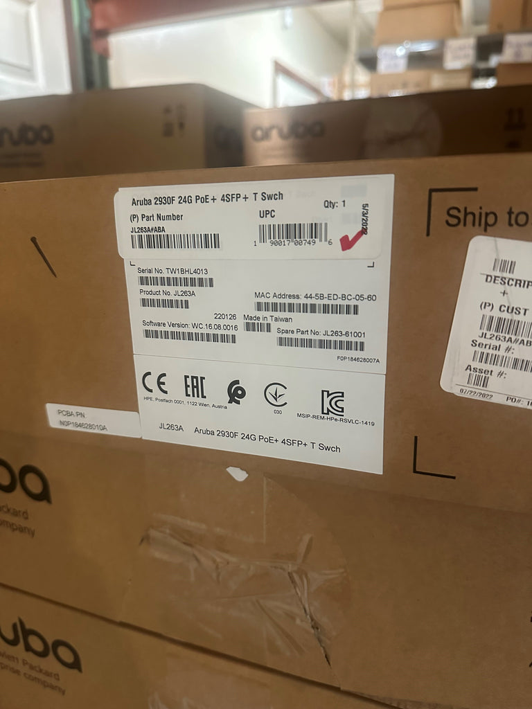 JL263A HPE Aruba 2930F 24G PoE+ Switch - Brand New Sealed