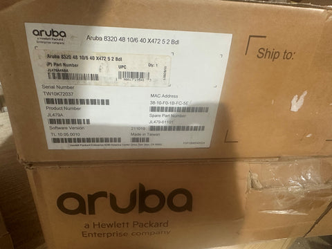 JL479A - HPE ARUBA 8320 48P 10G SFP/SFP+ 6P SWITCH - BRAND NEW SEALED