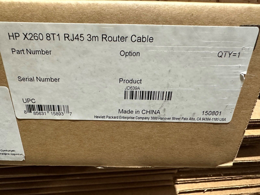 JD639A HPE X260 8T1 RJ45 3M Router Cable - Brand New Sealed